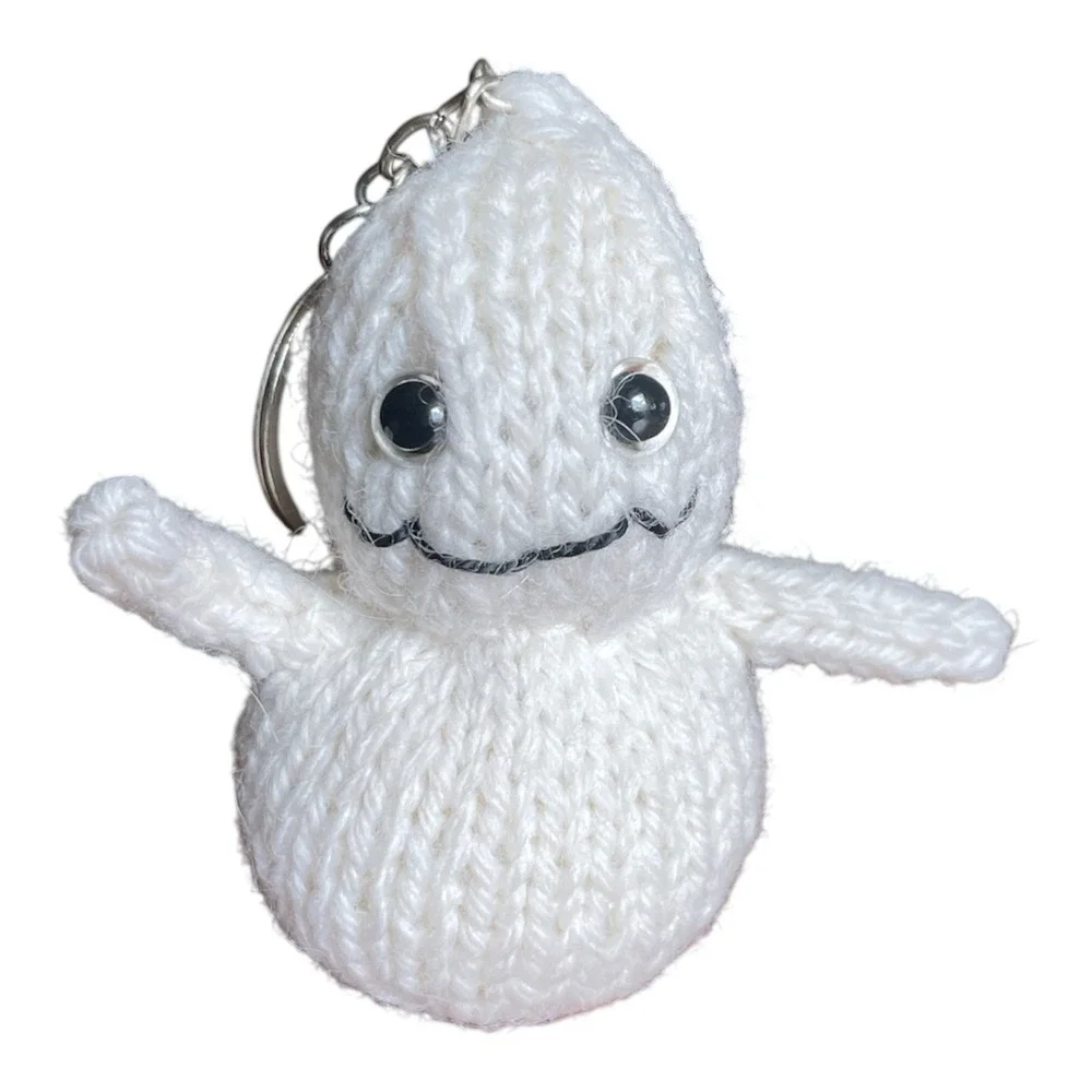 Handmade Halloween Keyring Ghost Dracula Frankestein Set of 3 Bag Charms Knitted